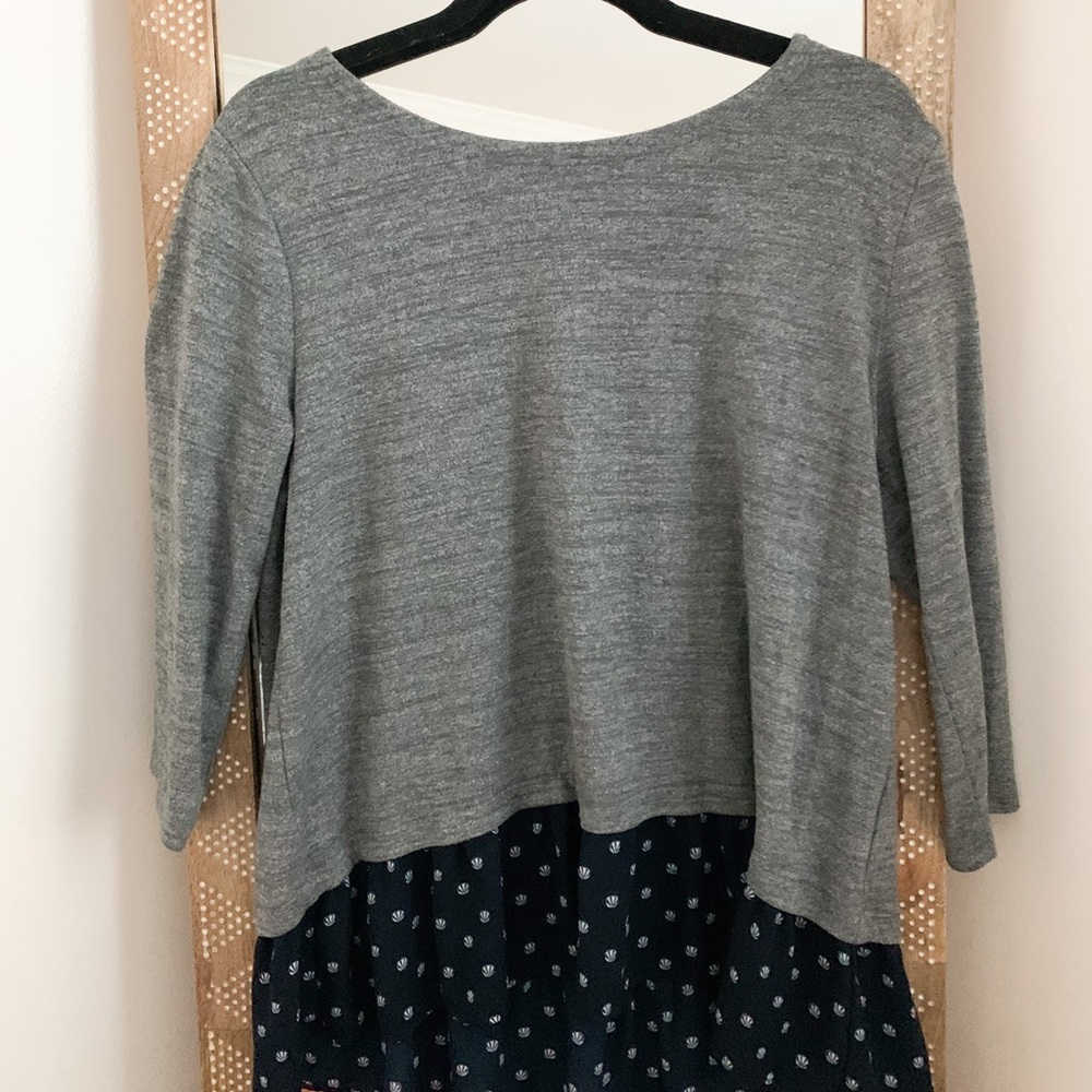 Gray sweater blouse